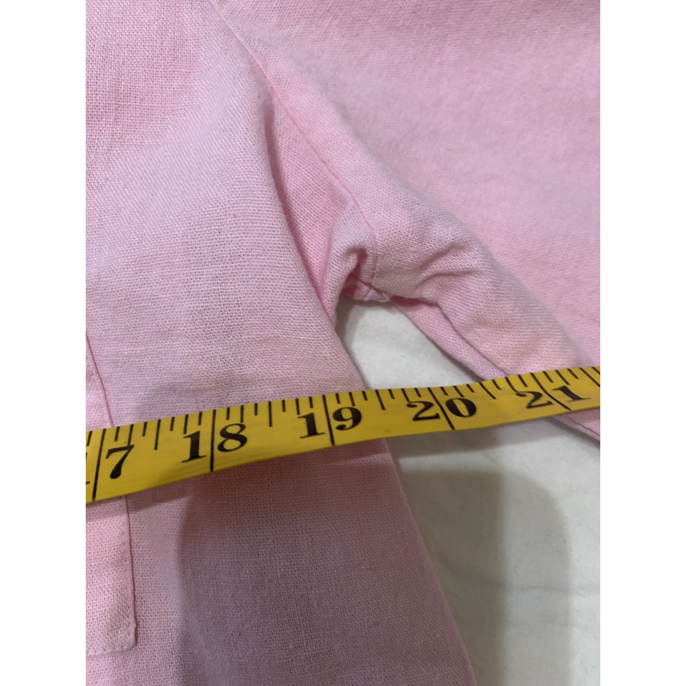 Zara Linen blend Light Pink Button-Down Shirt Size XL Beachy Resort - Picture 4 of 11